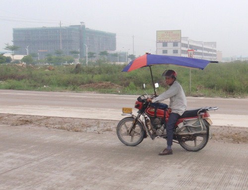 Weather Protection in Rain Country - a common sight.